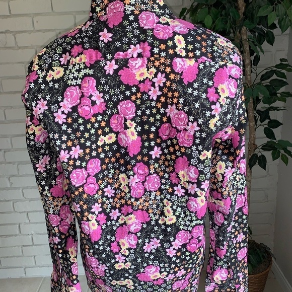 Love Moschino Flower Child Ditsy Floral Print Button Down Top Size 8 Multi Color - Picture 4 of 6